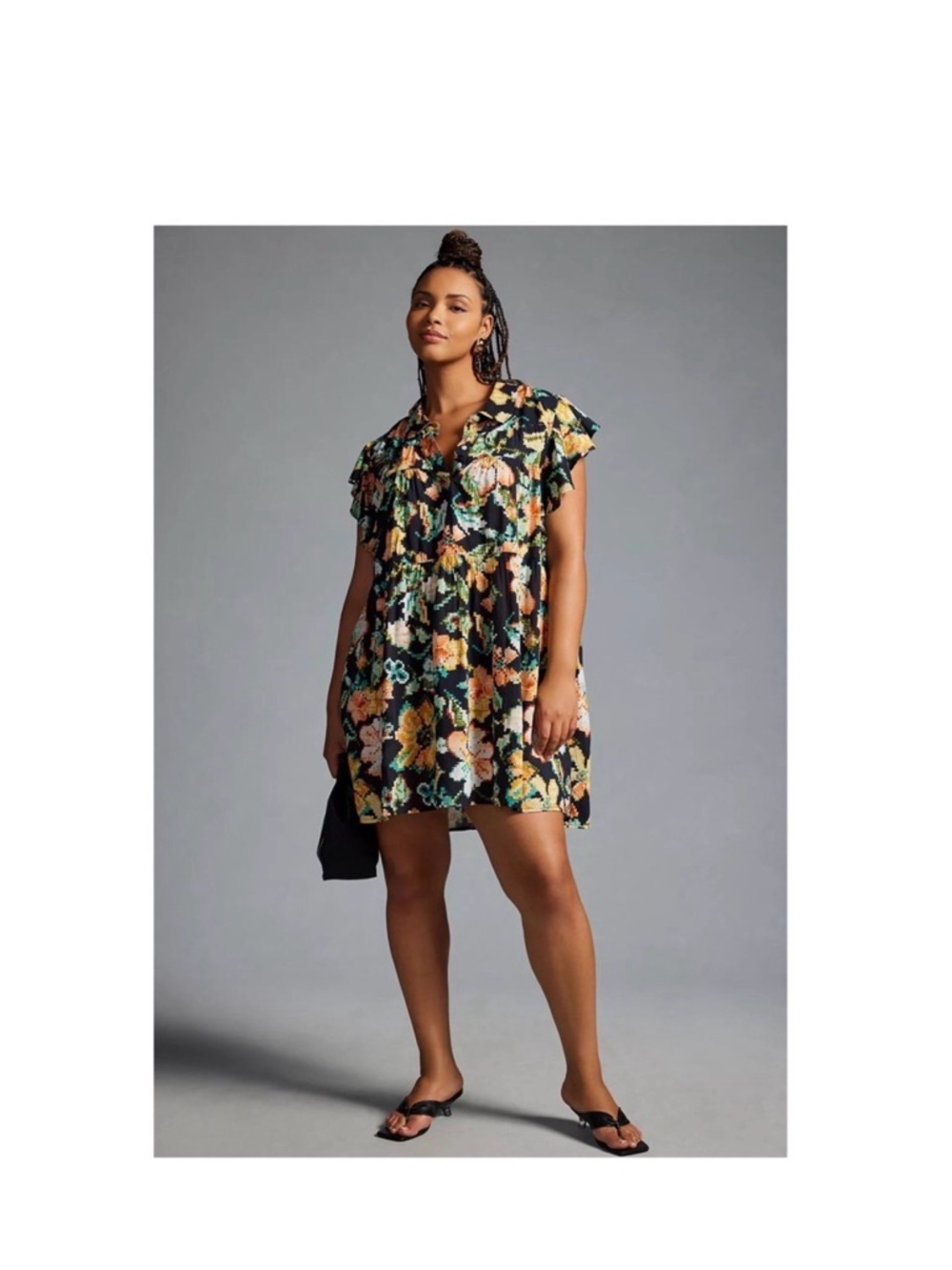 NWT By Anthropologie Flutter Sleeve Printed Pajama Dress